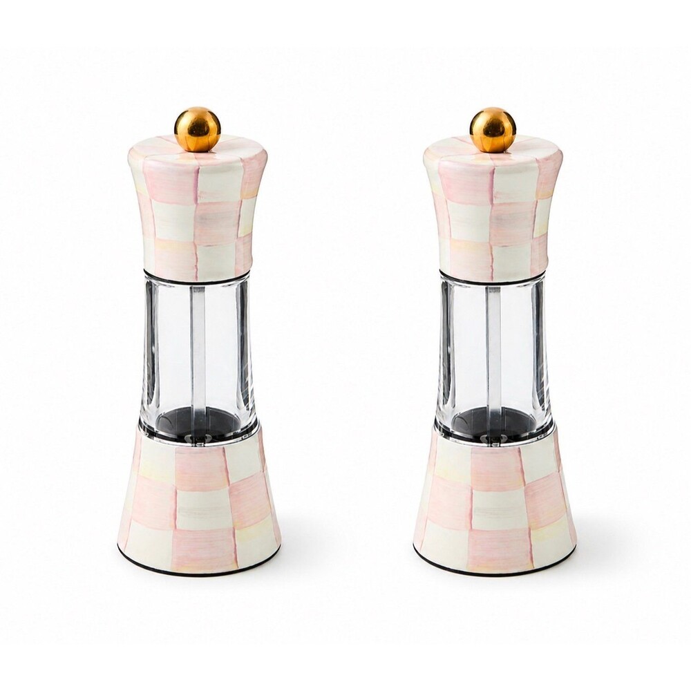 Mackenzie Childs Rosy Check Grinder Set of 2